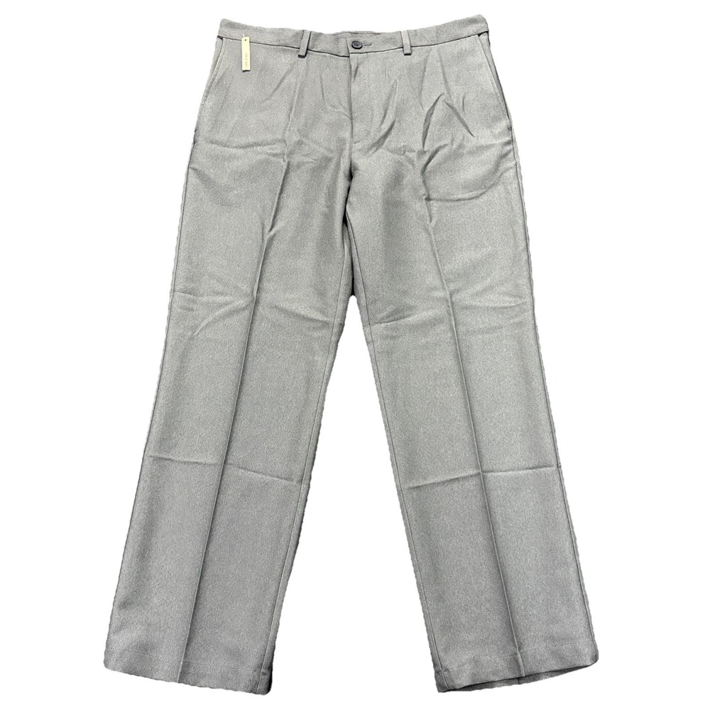 Haggar Heritage Dress Pants Mens 36x30 Grey Slacks Classic Fit Comfort Waist NEW
